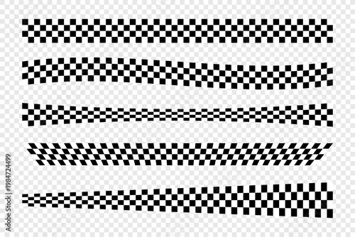 Racing stripe vector set. Finish line motorsport