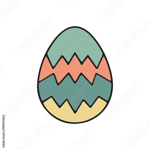 Colorful Hand Drawn Easter Egg Icon