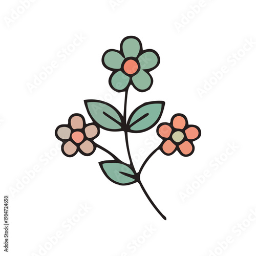 Hand Drawn Floral Doodle Illustration