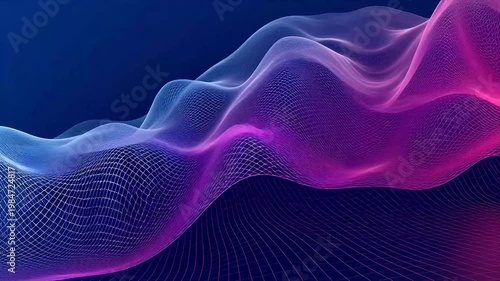 Digital purple blue linear mountain background