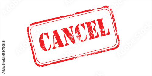 Red Cancel Stamp Mark on White Background