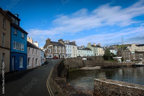 Residential houses near marina promenade in Port Saint Mary view, Isle of Man