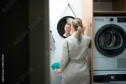 Relaxed Mirror Moment in a Small Home Bathroom