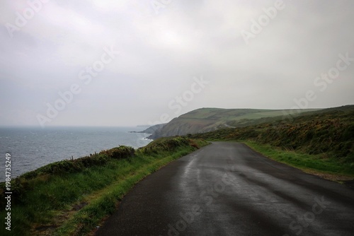 Old Marine drive road view by rainy morning, Douglas, Isle of Man