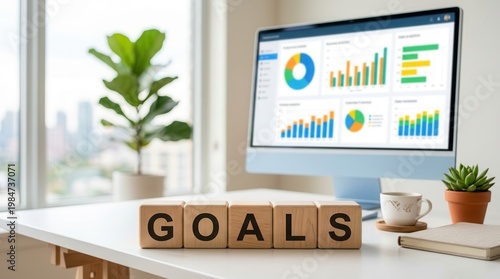 Business strategy planning with KPI tracking and measurable goal setting objectives.