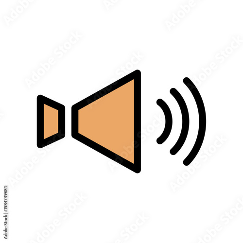 シンプル販促・案内アイコンシリーズ – スピーカーメガホンお知らせアイコン（カラー・線あり・フライヤー・チラシ用）