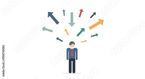 Concept Of Decision Making And Career Choices With Arrows Pointing In Different Directions Representing Opportunities