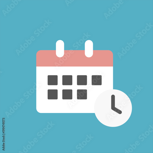 シンプル販促・案内アイコンシリーズ – 予約・期限・期日アイコン（フラット・フライヤー・チラシ用）