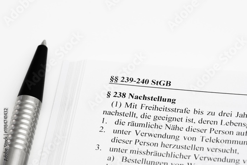 Nachstellung Artikel 238 Strafgesetzbuch