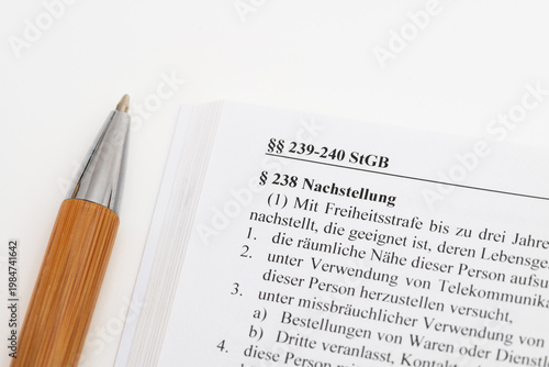 Nachstellung Artikel 238 Strafgesetzbuch