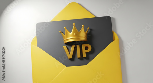 Vip invitation card with golden crown and envelope invitation envelope exclusive greeting membership official personal recognition important template document