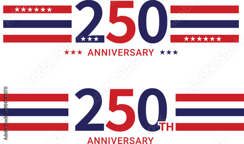Celebrating the two hundred and fiftieth anniversary with patriotic american flag designs Vector