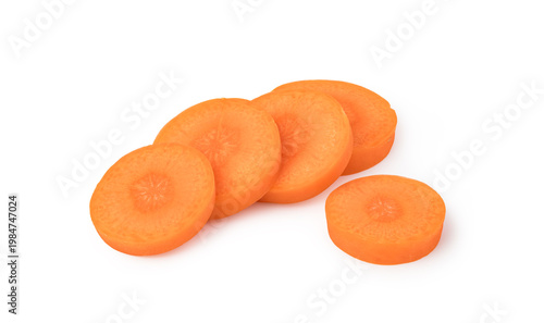 Fresh carrot slices displaying healthy diet concept