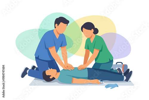 Medical Professionals Performing Emergency CPR on Patient