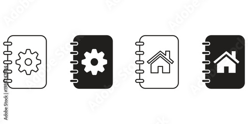 Set of address book icon. Containing contact, user, home location, mail, email, Email, website, telephone, mobile, fax for app and website.