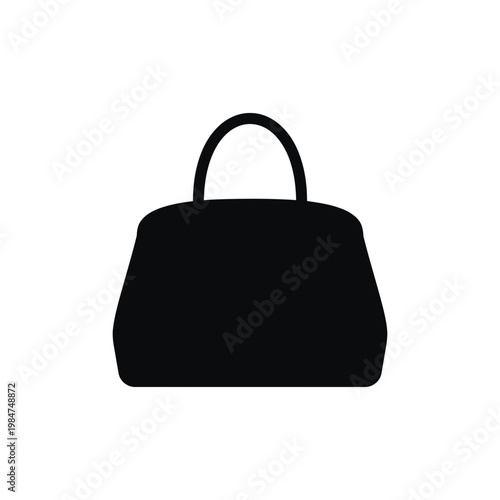 Black silhouette of a handbag with handles
