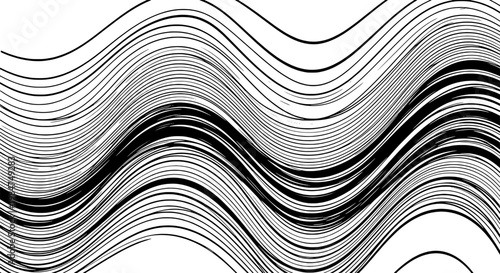 Wave lines contour pattern background with flowing curves and concentric ripples for modern graphic design