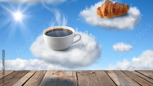Coffee Center Cloud Croissant Corner Cloud Bright Sky