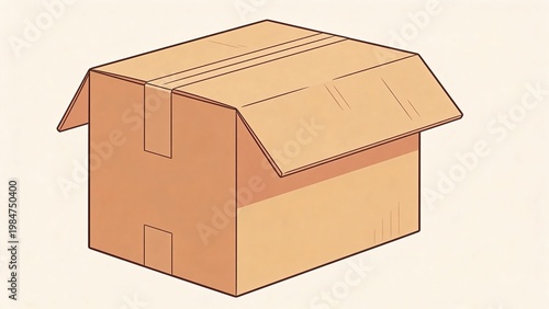 Cardboard box for moving and storage, representing transition and new beginnings.