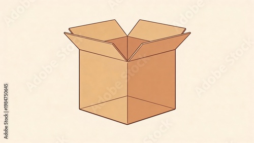 An empty cardboard box representing moving and packing.
