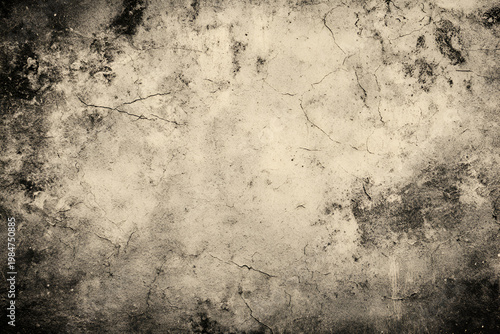 Grungy Distressed Wall Texture Background with Dark Edges and Faded Center.