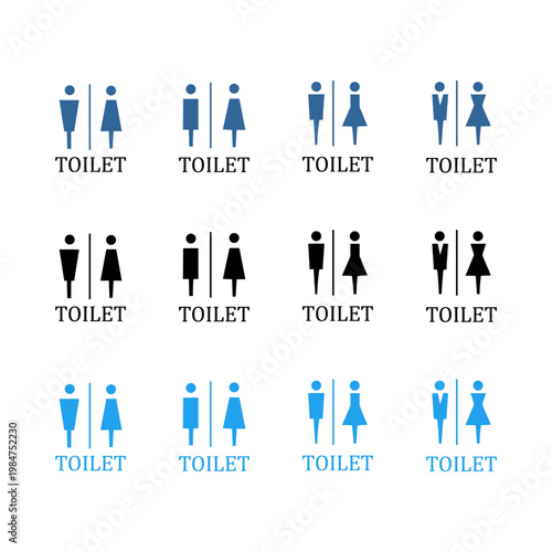 simple style men's and women's toilet icon