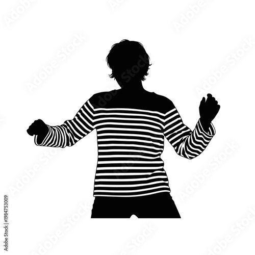 A man in a traditional French Breton shirt, a concept of maritime culture and classic fashion