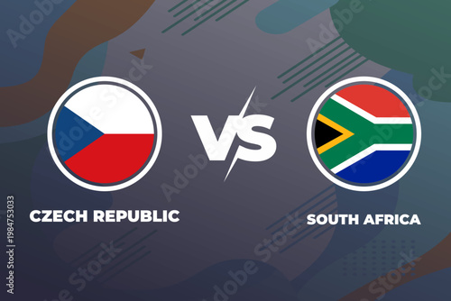 Czech republic vs South africa Group A Football Match Vector Illustration for the 2026 Football World Championship, Football 2026 template banner design