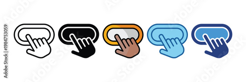 Button  Icon Set Multiple Style Collection