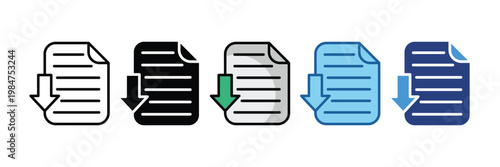 File  Icon Set Multiple Style Collection