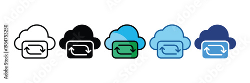 Sync  Icon Set Multiple Style Collection