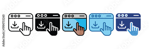 Website  Icon Set Multiple Style Collection