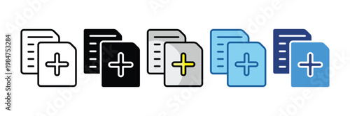 Copy  Icon Set Multiple Style Collection