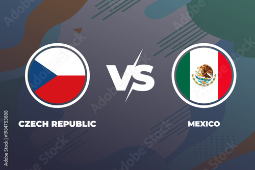 Czech republic vs Mexico Group A Football Match Vector Illustration for the 2026 Football World Championship