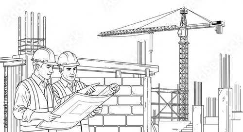 Tower Crane Lifting Heavy Load Over Structure.