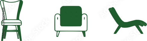 A wooden chair with a comfortable leather design is set apart with green office equipment and supplies for a classic luxury furnishing style.