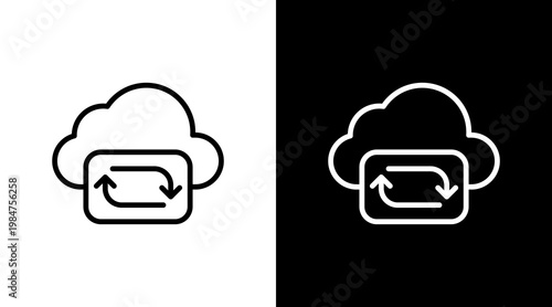 Sync  White Icon Set Design