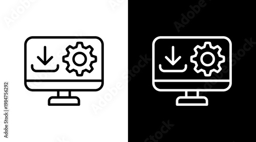 Install  White Icon Set Design