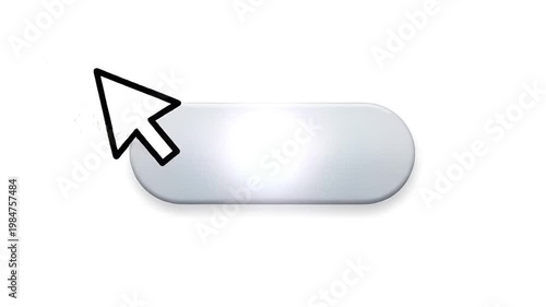 Computer Mouse Cursor Clicking on Blank Silver Button