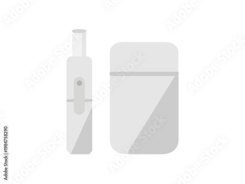 電子タバコ　加熱式タバコ　白　イラスト