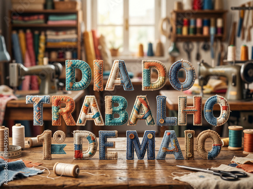 Dia do Trabalho Composition with Crafting Elements Still Life