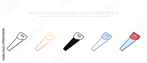 Hand Saw Tool Icon Set