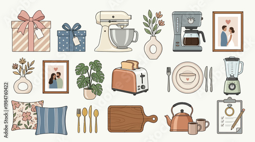 Kitchen Utensils and Appliances Display.