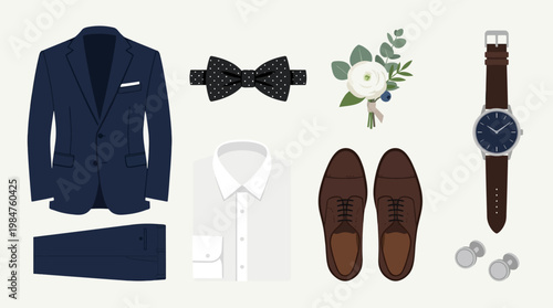 Mens formal accessories and clothing.
