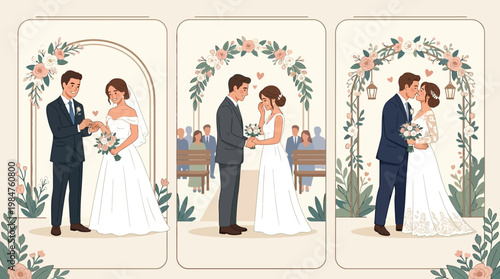 Wedding couple in love romantic scene.