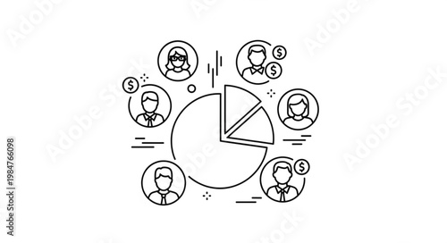 Pie Chart Representing Business Growth and Customer Demographics.
