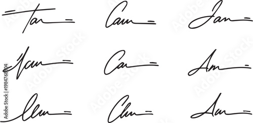 Corporate signature set featuring horizontal line accents and clean cursive script for official document signing or mail footer.