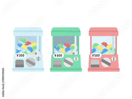 300円　400円　500円のカプセルトイ・ガチャガチャ　イラストセット