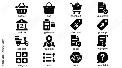 Ecommerce icons for business and shopping concepts
