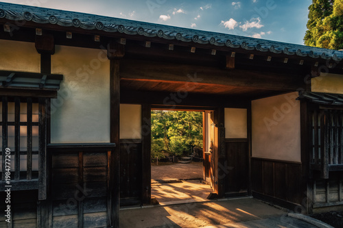 The entrance of Kokoen, is a Japanese style garden, it is next to Himeji Castle